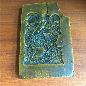 Vintage Carved  wax model wall art mcm handcrafted made in Austria